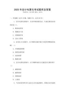 2025年會(huì)計(jì)電算化考試題庫及答案