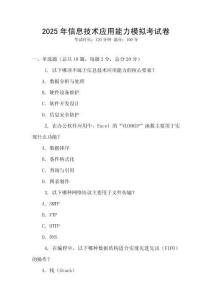 2025年信息技術應用能力模擬考試卷