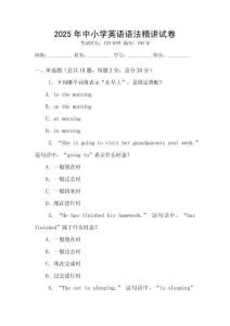 2025年中小學英語語法精講試卷