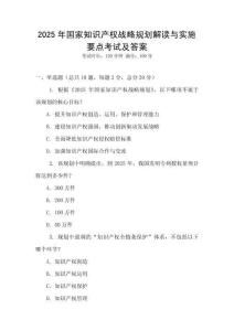 2025年國家知識產權戰略規劃解讀與實施要點考試及答案