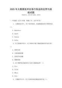 2025年大數據技術在各行各業的應用與挑戰試題