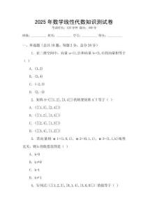 2025年數學線性代數知識測試卷