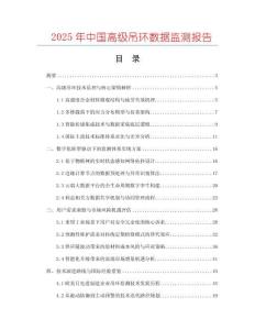 2025年中國高級吊環(huán)數(shù)據(jù)監(jiān)測報告