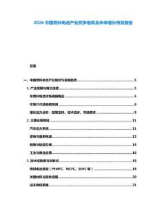 2026中國燃料電池產(chǎn)業(yè)競爭格局及未來增長預(yù)測報告