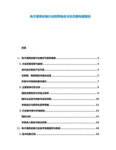 電子通用設(shè)備行業(yè)跨界融合與生態(tài)圈構(gòu)建路徑