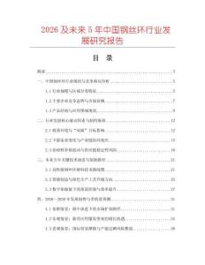 2026及未來5年中國鋼絲環行業發展研究報告