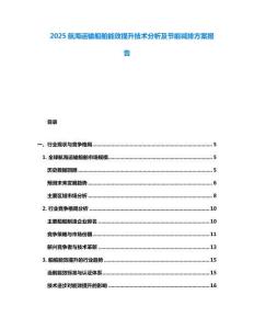 2025航海運(yùn)輸船舶能效提升技術(shù)分析及節(jié)能減排方案報(bào)告