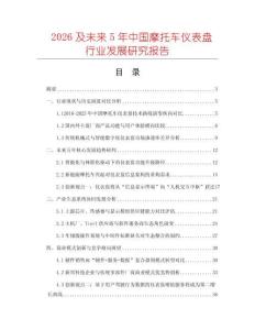 2026及未來5年中國(guó)摩托車儀表盤行業(yè)發(fā)展研究報(bào)告