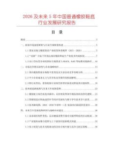2026及未來5年中國(guó)普通橡膠鞋底行業(yè)發(fā)展研究報(bào)告