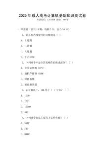 2025年成人高考计算机基础知识测试卷