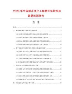 2026年中國(guó)城市亮化工程路燈監(jiān)控系統(tǒng)數(shù)據(jù)監(jiān)測(cè)報(bào)告