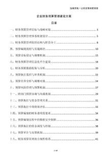 企業(yè)財(cái)務(wù)預(yù)算管理建設(shè)方案