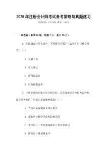 2025年注冊(cè)會(huì)計(jì)師考試備考策略與真題練習(xí)
