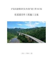 滬昆高速梨園至東鄉(xiāng)改擴(kuò)建工程SSZ標(biāo)-柱系梁首件工程施工方案
