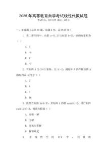 2025年高等教育自學考試線性代數試題