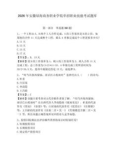 2026年安徽綠海商務(wù)職業(yè)學院單招職業(yè)技能考試題庫及答案詳解（精選題）