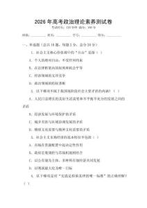 2026年高考政治理論素養測試卷