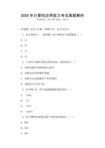 2026年計算機應(yīng)用能力考試真題解析