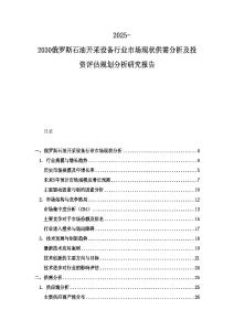 2025-2030俄羅斯石油開采設備行業市場現狀供需分析及投資評估規劃分析研究報告
