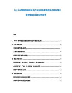 2025中國(guó)信息通信技術(shù)行業(yè)市場(chǎng)供需通信技術(shù)及應(yīng)用投資傳輸規(guī)劃分析研究報(bào)告