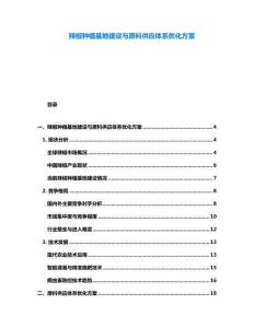 辣椒種植基地建設(shè)與原料供應(yīng)體系優(yōu)化方案