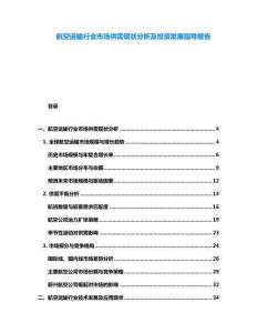 航空運輸行業(yè)市場供需現(xiàn)狀分析及投資發(fā)展指導(dǎo)報告