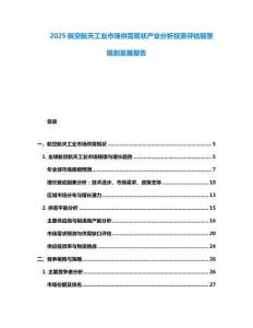 2025航空航天工業(yè)市場供需現(xiàn)狀產(chǎn)業(yè)分析投資評估前景規(guī)劃發(fā)展報(bào)告