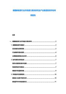 德國新能源行業市場潛力現狀研究及產業集團投資評估布局報告