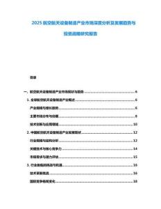 2025航空航天設(shè)備制造產(chǎn)業(yè)市場深度分析及發(fā)展趨勢與投資戰(zhàn)略研究報(bào)告