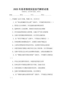 2025年高考物理實驗技巧解析試卷