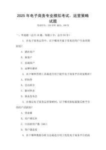 2025年電子商務(wù)專業(yè)模擬考試，運(yùn)營(yíng)策略試題