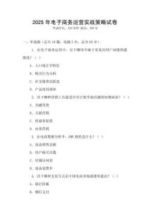 2025年電子商務(wù)運(yùn)營實(shí)戰(zhàn)策略試卷