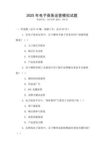 2025年電子商務運營模擬試題