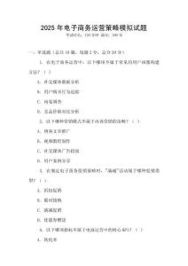 2025年電子商務運營策略模擬試題