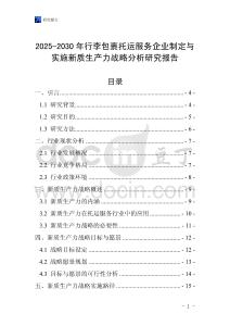 2025-2030年行李包裹托運服務企業制定與實施新質生產力戰略分析研究報告