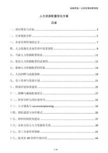 人力資源配置優(yōu)化方案