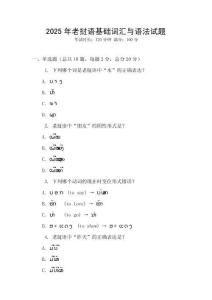 2025年老撾語基礎詞匯與語法試題