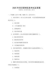 2025年项目管理实务考试及答案