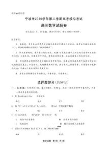 浙江省寧波市2025-2026學(xué)年高三下學(xué)期高考模擬考試數(shù)學(xué)+答案