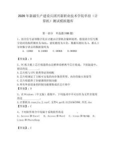 2026年新疆生產(chǎn)建設兵團興新職業(yè)技術學院單招（計算機）測試模擬題庫附答案（奪分金卷）