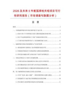 2026及未來5年氬弧焊槍夾咀項目可行性研究報告（市場調查與數據分析）