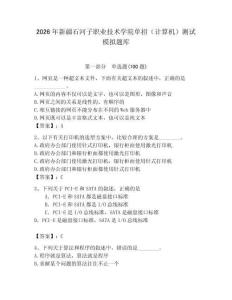 2026年新疆石河子職業(yè)技術(shù)學(xué)院單招（計算機）測試模擬題庫學(xué)生專用