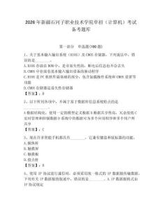 2026年新疆石河子職業技術學院單招（計算機）考試備考題庫及答案（網校專用）