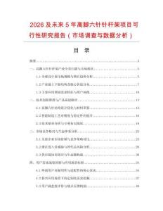 2026及未來5年高腳六針針桿架項目可行性研究報告（市場調(diào)查與數(shù)據(jù)分析）