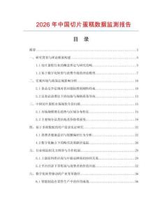 2026年中國切片蛋糕數據監測報告