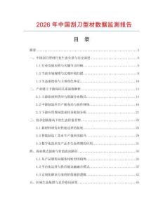 2026年中國刮刀型材數據監測報告