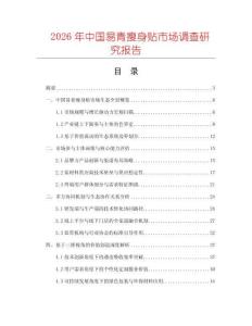 2026年中國易青瘦身貼市場調(diào)查研究報告