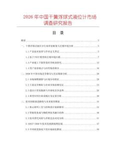2026年中國干簧浮球式液位計市場調查研究報告