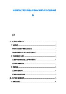 辣椒精深加工副產(chǎn)物綜合利用技術(shù)進(jìn)展與經(jīng)濟(jì)價(jià)值評(píng)估報(bào)告