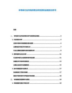 半導體行業市場供需分析投資機會規劃分析書